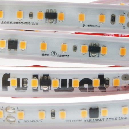 FULLWAT - ACCX-2835-BH-W/50. Standard LED strip. 2700K  - Extra-warm white - 220 ~ 240 Vac - 1600 Lm/m - IP65