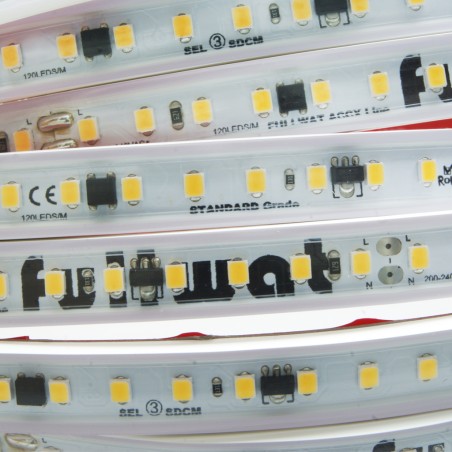 FULLWAT - ACCX-2835-BN-LW/50. Professional LED strip. 4000K  - Natural white - 220 ~ 240 Vac - 560 Lm/m - IP65