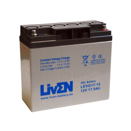 LIVEN - LEVG17-12. Bateria recarregável de chumbo ácido en tecnologia GEL-VRLA. Série LEVG. 12Vdc / 17Ah