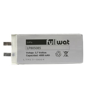 FULLWAT - LP805085. Batería recargable prismática de Li-Po. 3,7Vdc / 4,000Ah