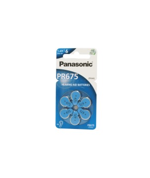 PANASONIC - PR675-NE. Zinc-air battery. Button style.  /  675. 1,4Vdc