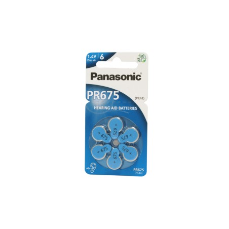 PANASONIC - PR675-NE. Zinc-air battery. Button style.  /  675. 1,4Vdc