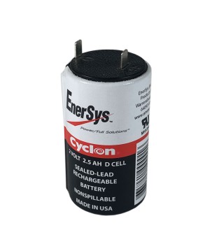 ENERSYS - 0810-0004. Lead Acid rechargeable battery. AGM-VRLA technology. Cyclon series. 2Vdc. / 2,5Ah 