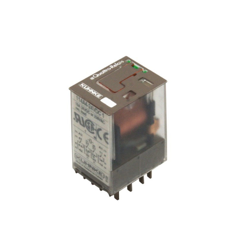 KUHNKE - 114A4-24VDC-1. Relé de tipo Industrial 24Vdc. 4 contactos conmutados (10A)