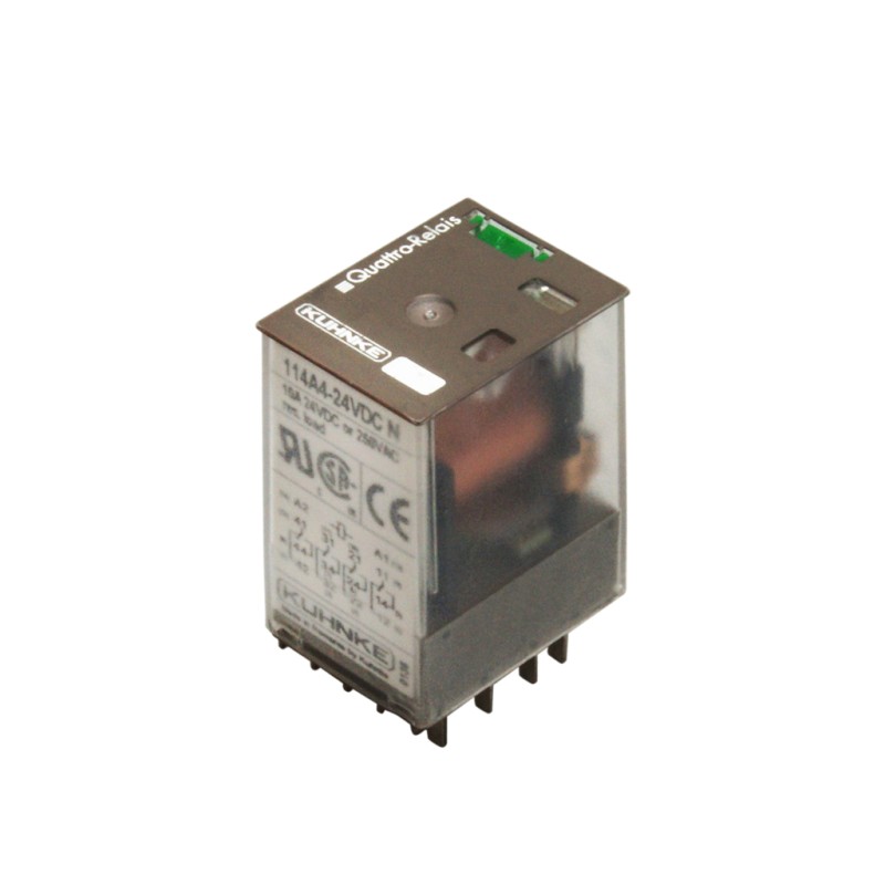 KUHNKE - 114A4-24VDC-N. Relé de tipo Industrial 24Vdc. 4 contactos conmutados (10A)