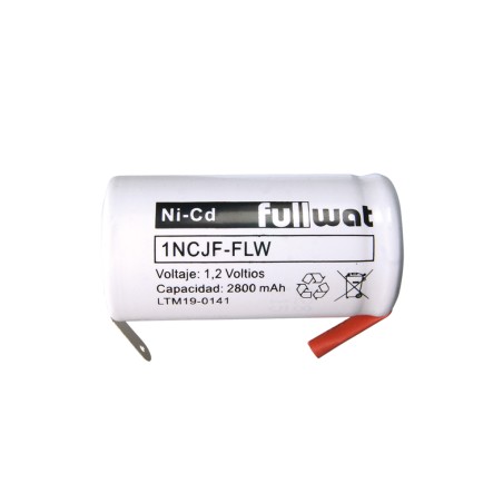 FULLWAT - 1NCJF-FLW. Batteria ricaricabile cilindrica  di Ni-Cd.  Modello C. 1,2Vdc  / 2,800Ah