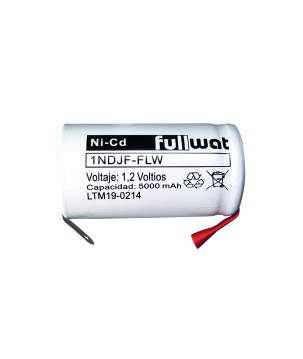 FULLWAT - 1NDJF-FLW. Bateria recarregável em formato  cilíndrica de Ni-Cd. Modelo D. 1,2Vdc / 5Ah