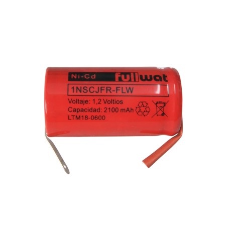 FULLWAT - 1NSCJFR-FLW. Ni-Cd cylindrical rechargeable battery. SC  model . 1,2Vdc / 2,100Ah
