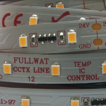 FULLWAT -  CCTX-2835-BC97-X. Fita LED  profissional. Branco quente- 3000K- 24Vdc- 1140 Lm/m- IP20