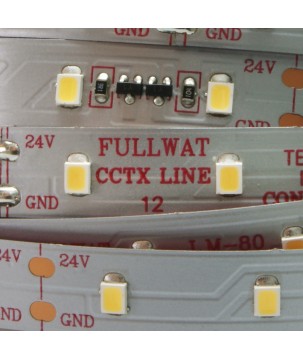 FULLWAT - CCTX-2835-BF97-X. Ruban led professionnel. 6500K - Blanc froid - 24Vdc - 1200 Lm/m - IP20