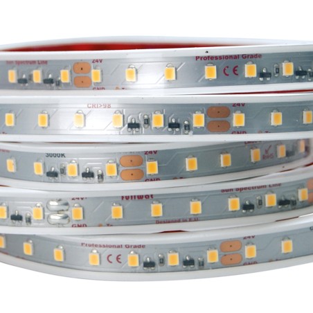 FULLWAT - CCTX-2835F-BC-WX. Professional LED strip. 3000K  - Warm white - 24Vdc - 1155 Lm/m - IP67