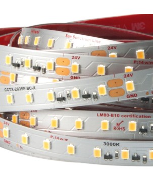 FULLWAT - CCTX-2835F-BC-X. Professional LED strip. 3000K  - Warm white - 24Vdc - 1155 Lm/m - IP20