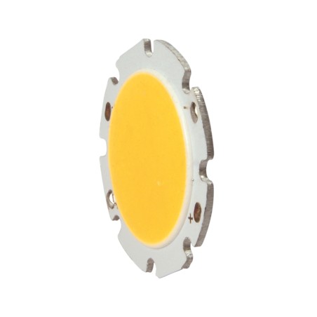 FULLWAT - COB-3W-3K0-D28. Diodo LED color Blanco cálido / 2800 ~ 3200K con cápsula de tipo "COB Circular". 10Vdc / 0,300A