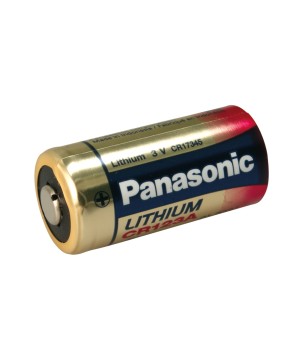 PANASONIC - CR123P-NE. lithium battery. Cylindrical style.  /  CR123. 3Vdc
