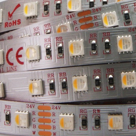 FULLWAT - CVIC-5060-RGBC-X. Striscia LED professionale- RGB + Bianco caldo- 24Vdc- 870 Lm/m