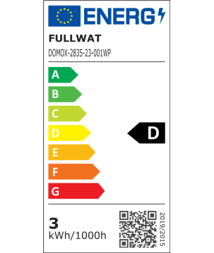 FULLWAT -  DOMOX-2835-23-001WP. Fita LED  normal. Branco extra quente- 2900K- 12Vdc- 400 Lm/m- IP54