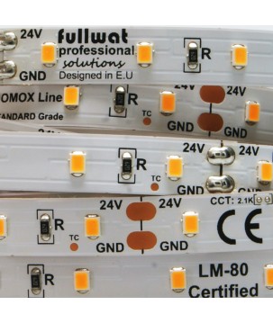 FULLWAT - DOMOX-2835-23-HGPX. LED-Streifen  normal. 2300K - Extra-warmes Weiß - 24Vdc - 1140 Lm/m - IP20
