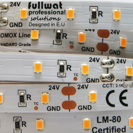 FULLWAT - DOMOX-2835-23-HGPX. Ruban led standard. 2300K - Blanc extra chaud - 24Vdc - 1140 Lm/m - IP20