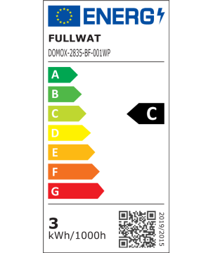 FULLWAT - DOMOX-2835-BF-001WP. Tira de LED estándar. 22000K - Blanco frío . 12Vdc - 480 Lm/m - IP54