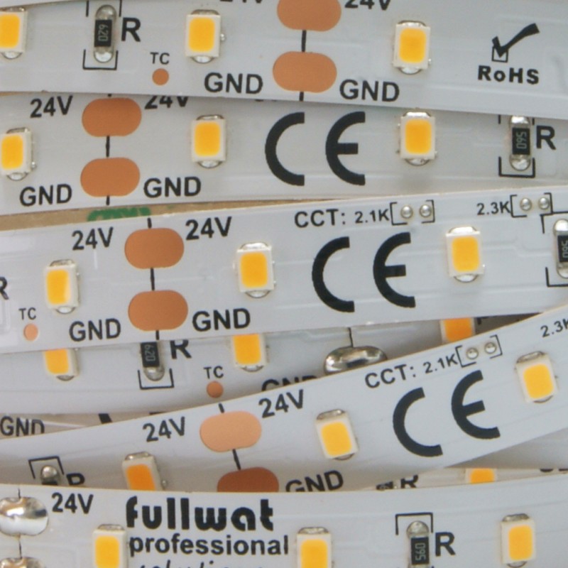 FULLWAT -  DOMOX-2835-BH-HGPX. Fita LED  normal. Branco extra quente- 2700K- 24Vdc- 1260 Lm/m- IP20