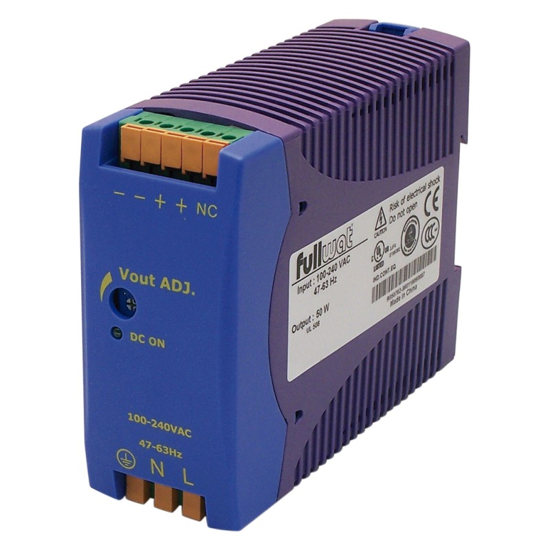 FULLWAT - DRAN60-05. 50W switching power supply, 85 ~ 264  Vac - 5Vdc / 10A