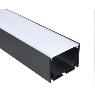 FULLWAT - ECOXG-50S-2-NG. Perfil de aluminio de superficie negro - 2000mm - IP40