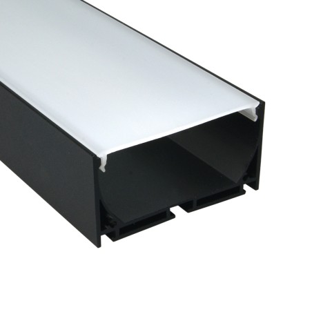 FULLWAT - ECOXG-70S-2-NG. Aluminum profile  for surface mounting. Black.  2000mm