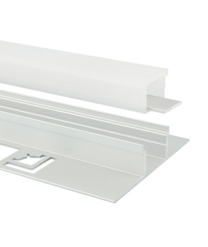 FULLWAT - ECOX-INS1-3-LZO. Aluminum profile  for recessed | tiling mounting. Anodized.  3000mm
