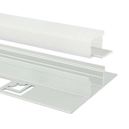 FULLWAT - ECOX-INS1-3-LZO. Aluminum profile  for recessed | tiling mounting. Anodized.  3000mm