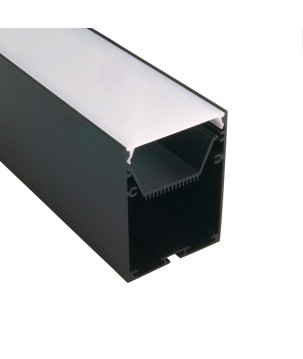 FULLWAT - ECOX-LUM-2-NG. Perfil de aluminio de superficie negro - 2000mm - IP40