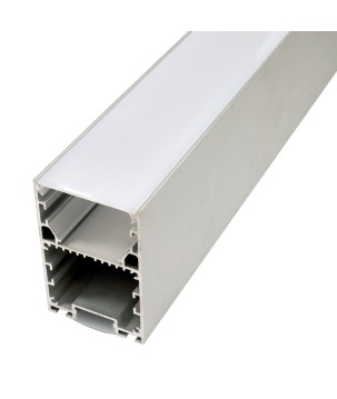 FULLWAT - ECOXM-50E2-2D. Aluminum profile  for suspended mounting. Anodized. with bi-directional lighting shape. 2000mm