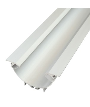 FULLWAT - ECOXM-SPOT2E-2D. Perfil de aluminio empotrable anodizado de estilo curvo con iluminación bidireccional - 2000mm - IP40