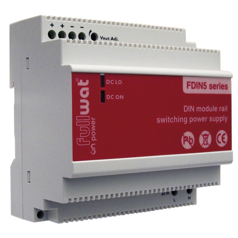 FULLWAT - FDIN5-12. 72W switching power supply, 90 ~ 264 Vac - 12Vdc / 6A