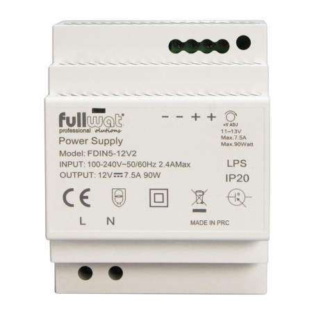 FULLWAT - FDIN5-12V2.  Schaltnetzteil von 85,2W. 100 ~ 240 Vac  - 12Vdc  / 7,1A