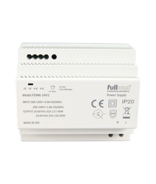 FULLWAT - FDIN6-12V2. 135,6W switching power supply, 100 ~ 240 Vac - 12Vdc / 11,3A