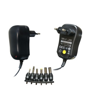 FULLWAT - FU-A1000. 12W AC/DC voltage adapter.  3 - 12 Vdc / 1A