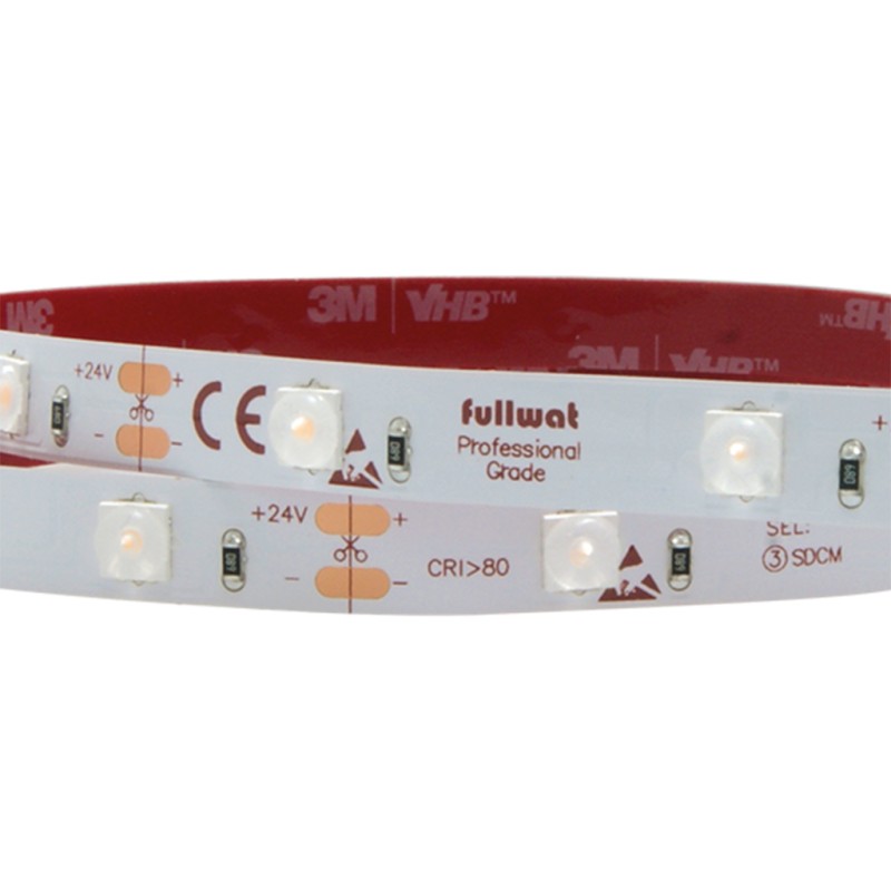 FULLWAT -  FU-BLF-5060-BC-L160X. Fita LED  sinalética. Branco quente- 3000K- 24Vdc- 1500 Lm/m- IP20
