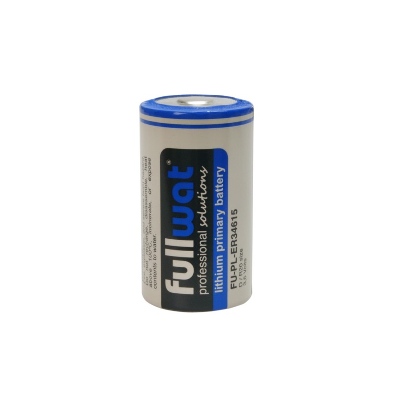 FULLWAT - FU-PL-ER34615. Pile de lithium cylindrique de Li-SOCl2. Modèle ER34615. 3,6Vdc / 19,000Ah