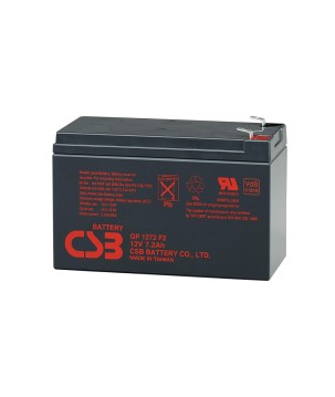 CSB - GP1272F2. Lead Acid rechargeable battery. AGM-VRLA technology. GP series. 12Vdc. / 7,2Ah 