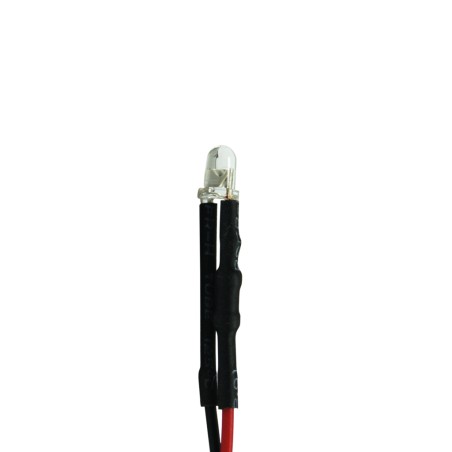 FULLWAT - LED3MC-12V-BF.  Cool white LED diode / 6500K "3 mm" package. 12Vdc / 0,020A