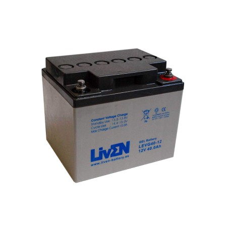 LIVEN - LEVG40-12. Bateria recarregável de chumbo ácido en tecnologia GEL-VRLA. Série LEVG. 12Vdc / 40Ah