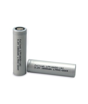 FULLWAT - LFP18650-18I. Bateria recarregável cilíndrica de Li-FePO4. 3,2Vdc / 1,8Ah