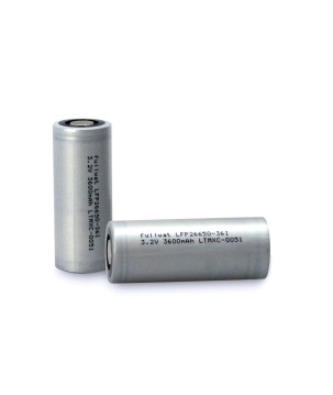 FULLWAT - LFP26650-36I. Bateria recarregável cilíndrica de Li-FePO4. 3,2Vdc / 3,6Ah