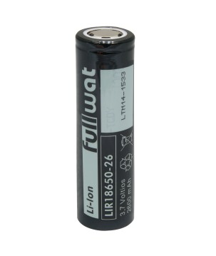 FULLWAT - LIR18650-26.Rechargeable Battery cylindrical of Li-Ion. 3,7Vdc / 2,600Ah