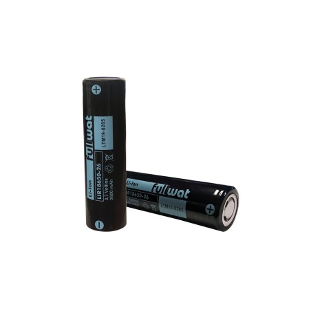 FULLWAT - LIR18650-26. Batterie rechargeable cylindrique de Li-Ion. 3,7Vdc / 2,600Ah