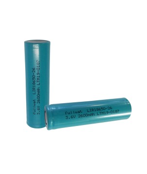 FULLWAT - LIR18650-26I. Batterie rechargeable cylindrique de Li-Ion. 3,6Vdc / 2,600Ah
