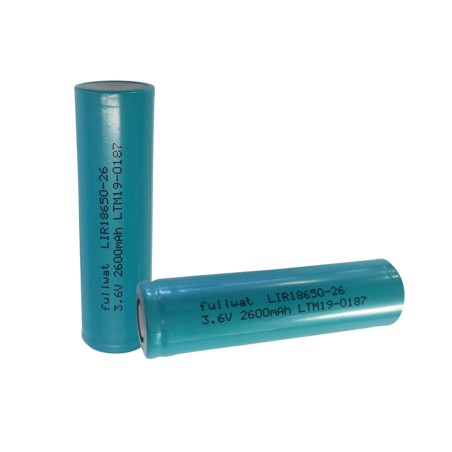 FULLWAT - LIR18650-26I.Rechargeable Battery cylindrical of Li-Ion. 3,6Vdc / 2,600Ah