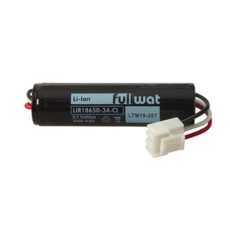 FULLWAT - LIR18650-34-CI. Batteria ricaricabile cilindrica  di Li-Ion. 3,7Vdc / 3,400Ah