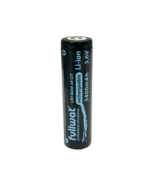 FULLWAT - LIR18650-34-CIT. Batería recargable cilíndrica de Li-Ion. 3,7Vdc / 3,400Ah