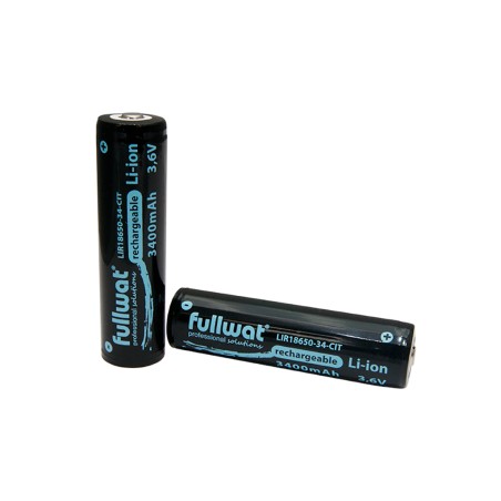 FULLWAT - LIR18650-34-CIT. Batterie rechargeable cylindrique de Li-Ion. 3,7Vdc / 3,400Ah